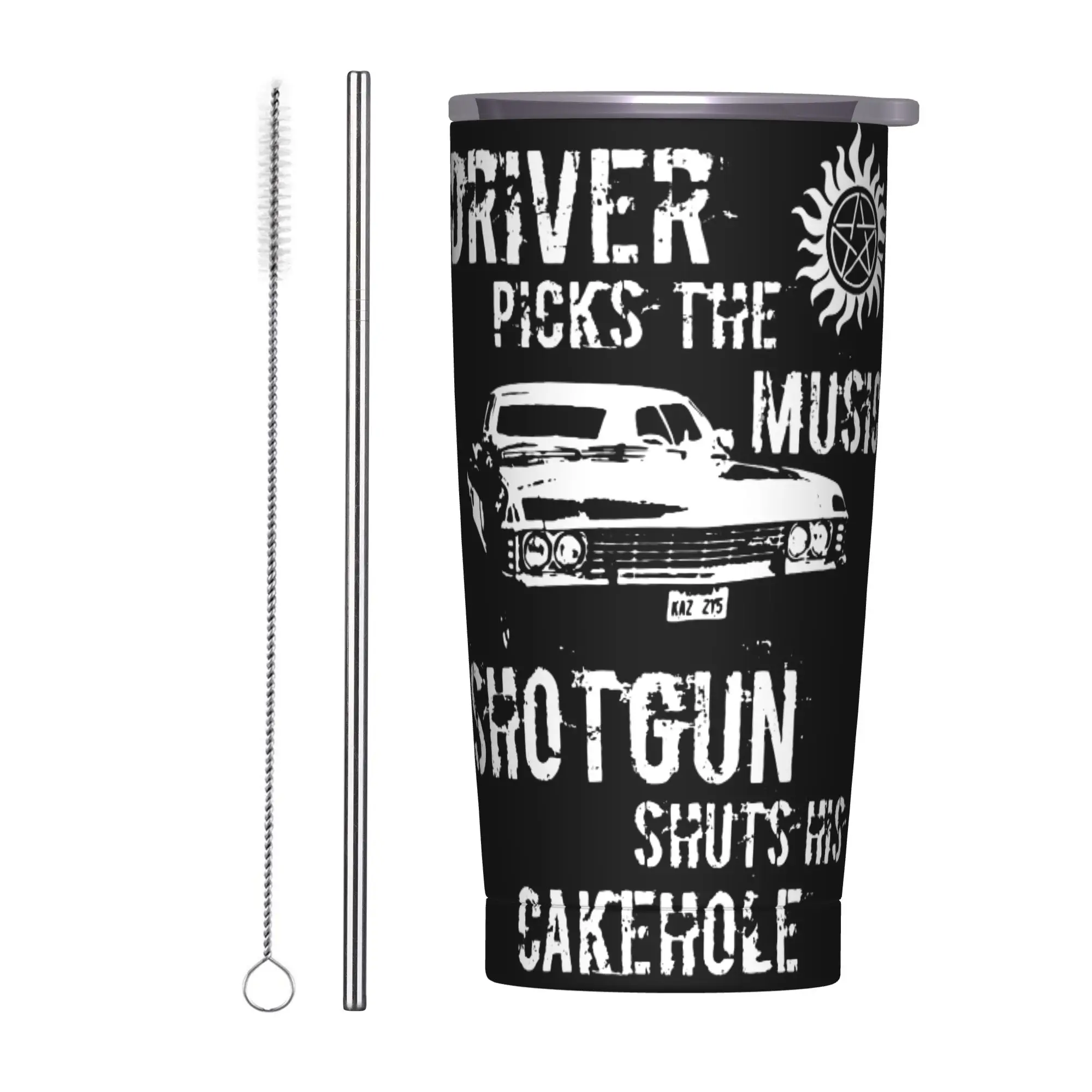 Driver Picks Insulated Tumbler with Lid Supernatural Stainless Steel Coffee Mugs Double Wall Water Bottle Cup, 20oz