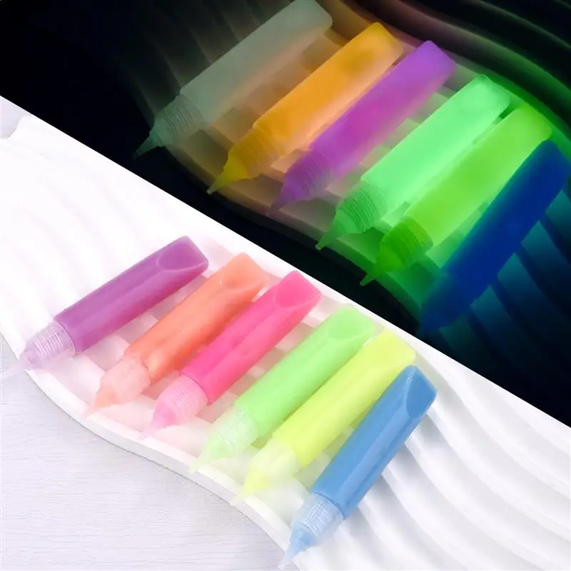 6ml Water-Based Luminous Paint Super Bright Fluorescent Pigment Paint Glow In Dark Acrylic  Painting Water Color Artwork Party