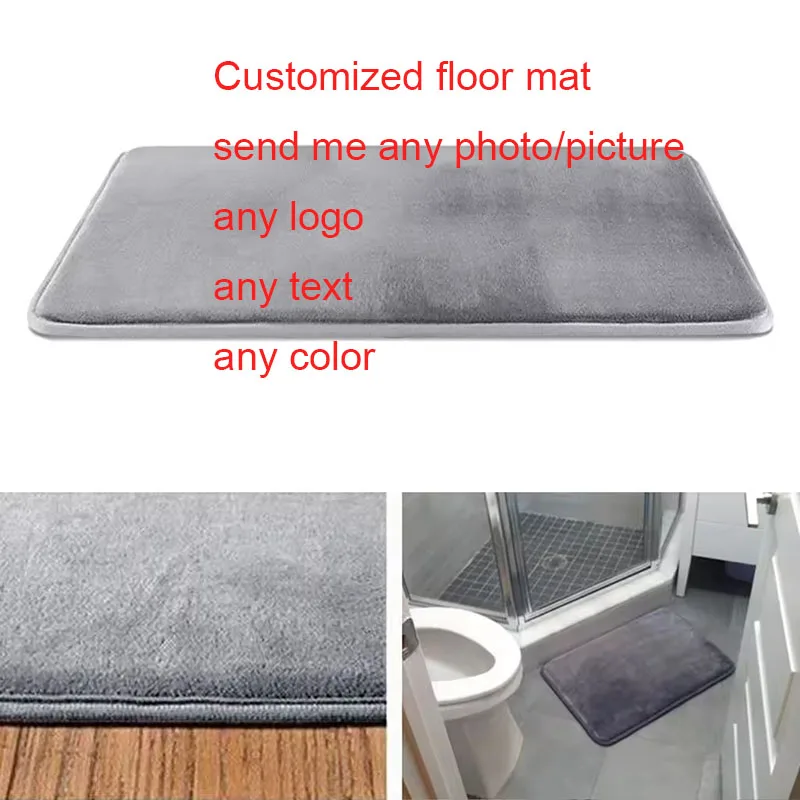 Customized Personalized Area Rug Doormat with Your Text Photo Logo Picture Non-Slip Welcome Carpet Door Mats for Entrance Decor