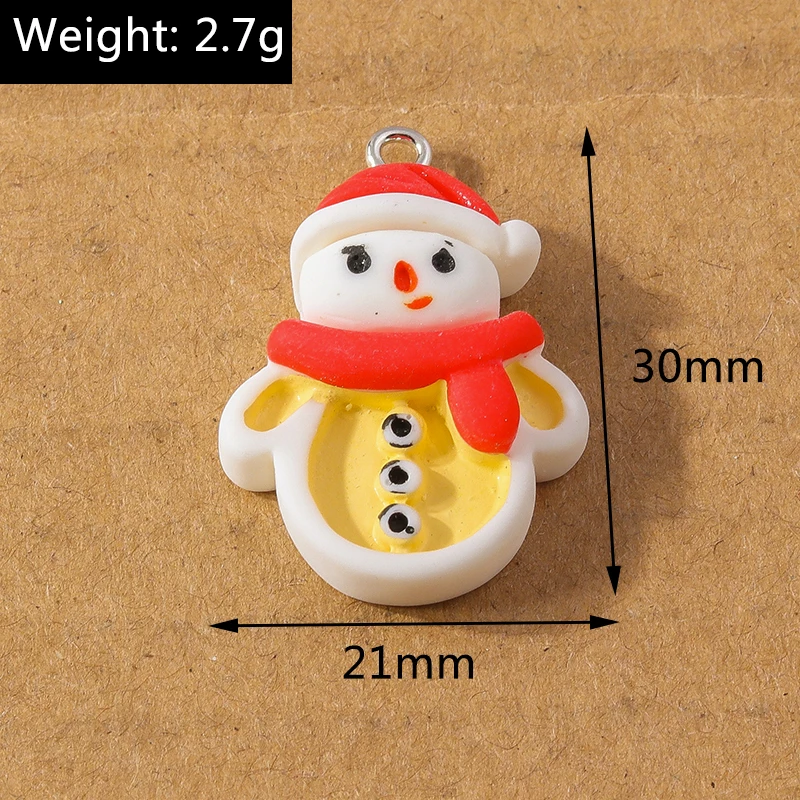 10 Stück Cartoon-Weihnachtsanhänger Schneemann Weihnachtsmann Hirsch Anhänger für die Herstellung von Ohrringen Halsketten DIY Weihnachtsgeschenk Schmuckzubehör – Detail 12