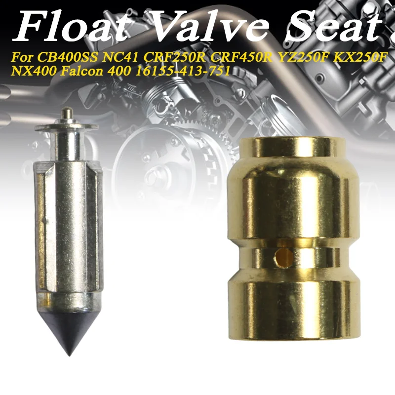 Kit de Reconstrucción de Asiento de Aguja de Válvula de Flotador de Carburador con Punta de Viton CB400SS NC41 CRF250R/450R YZ250F KX250F NX400 Falcon 400 16155-413-751