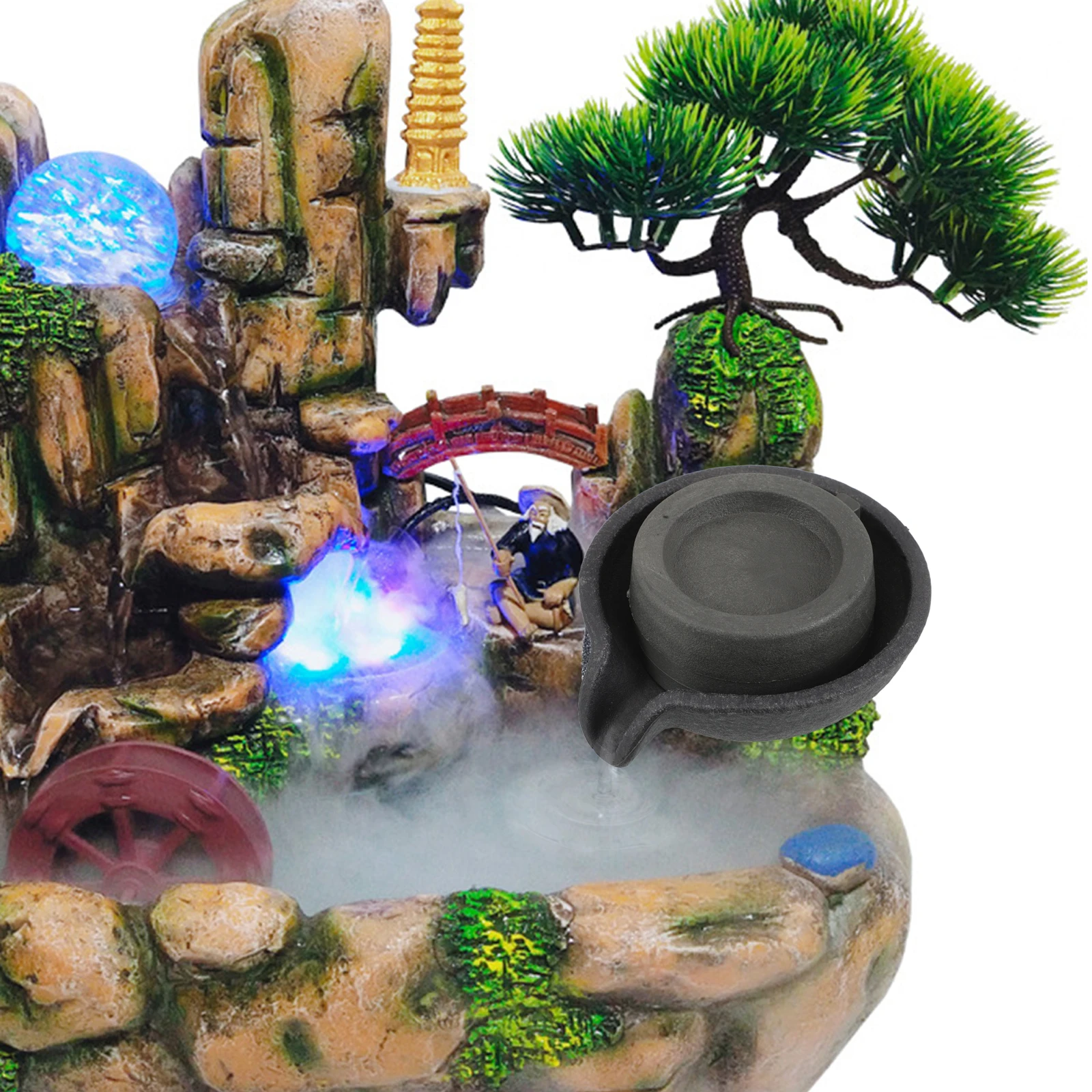 

Desktop Fountain Rotating Mill Flowing Water Spout Compact Micro Water Mill Tabletop Fish Tank Decor Aquarium Ornament