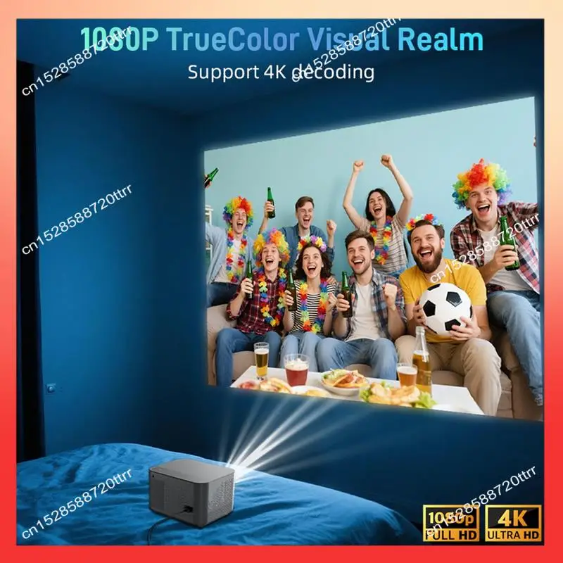 جهاز عرض ذكي ABNR 4K 1080P Ultra HD التركيز التلقائي Android 13 Wifi 6 مثالي للسينما المنزلية والخارجية بقابس أمريكي