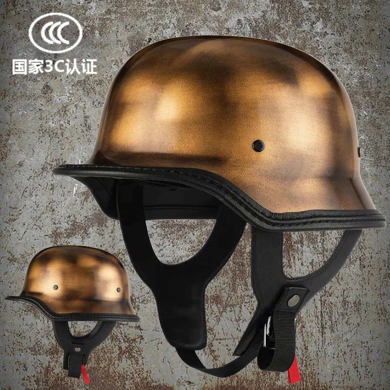 Casque De Chevalier Rétro Demi-Casque Melon Pour Vélo Électrique - Taille 56-62 Cm Légère Et Confortable
