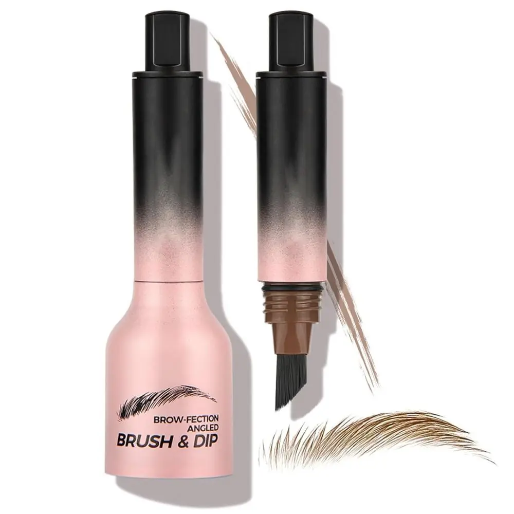 Lápis de sobrancelha à prova d'água, traços tipo cabelo, secagem rápida, pincel angular, caneta de contorno de sobrancelha de longa duração