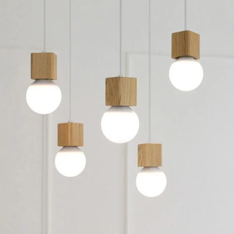 

Modern Simple Oak Pendant Light Bedroom Bedside Kitchen Nordic Hanging Lamp Restaurant Bar Loft Decoration Pendant Lamps