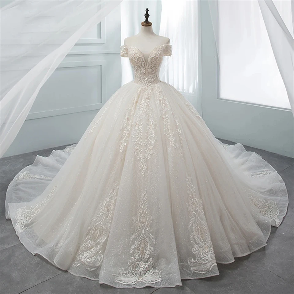 Gaun pengantin leher Sweetheart seksi applique tanpa lengan Tulle belahan tinggi gaun pengantin A-line 2024 Court Train gaun pengantin Vestido De Noiva