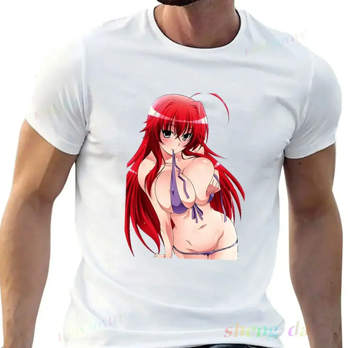 100% قطن ملابس مخصصة انمي ياباني Waifu تي شيرت للرجال Otaku s طباعة Ahegao هنتاي تي شيرت مثير بيكيني الفتيات الصبي بلايز