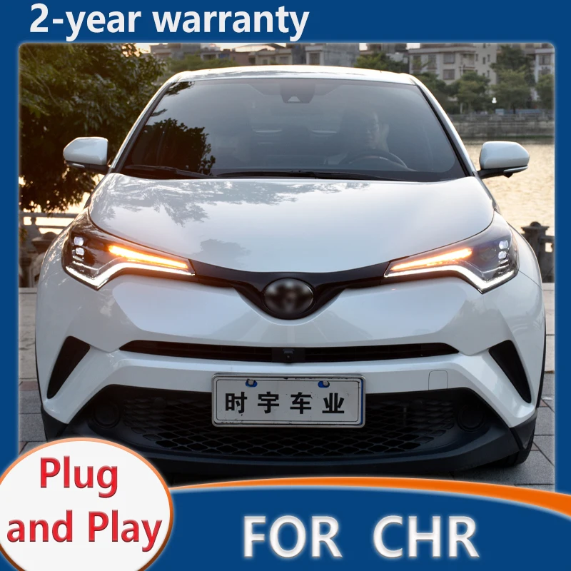 Head lamp For Toyota C-HR Head Lamp  2018-2021 Car Accessory Fog Lights Day Running Light DRL H7 LED Bi Xenon Bulb CHR Headlight