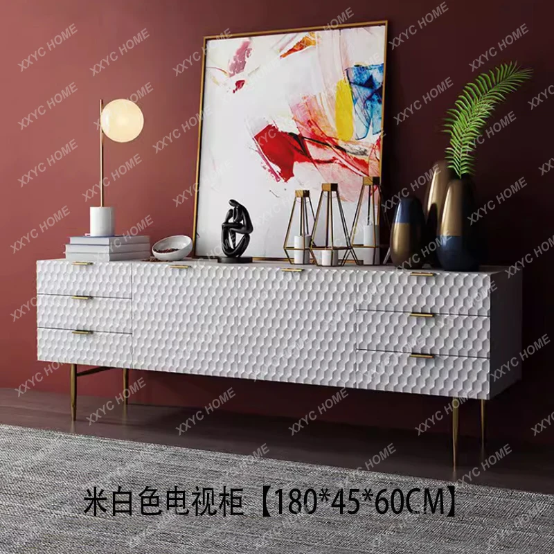 

HHItalian Light Роскошный стиль Простой современный видеокабинет для гостиной Аудиовизуальный шкаф из массива дерева