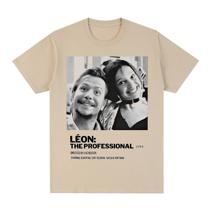 Léon Vintage T-shirt Movie The Professional Luc Besson Jean Reno 1994 Classic Film Cotton Men T shirt New Tee Men Womens Tops