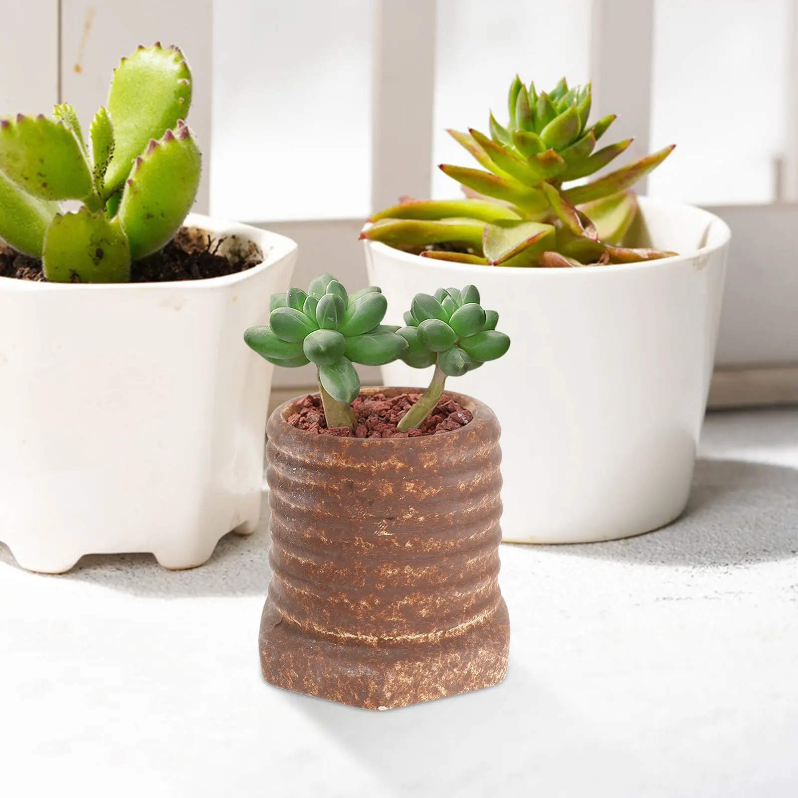 Ceramic Screw Style Flower Vase Small Decorative Plant Pot Tabletop Vase for Flower Arrangement Home Office Ceramic Vases
