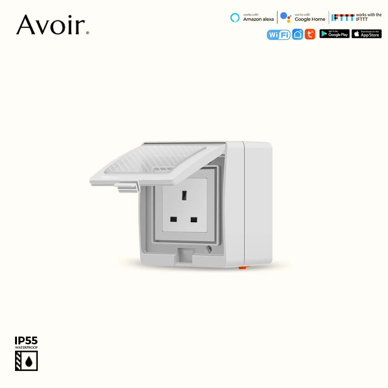 

Avoir IP55 Waterproof Smart UK Power Socket WIFI TUYA Connected Weatherproof Socket 220V Electrical Outlets Alexa Home Appliance