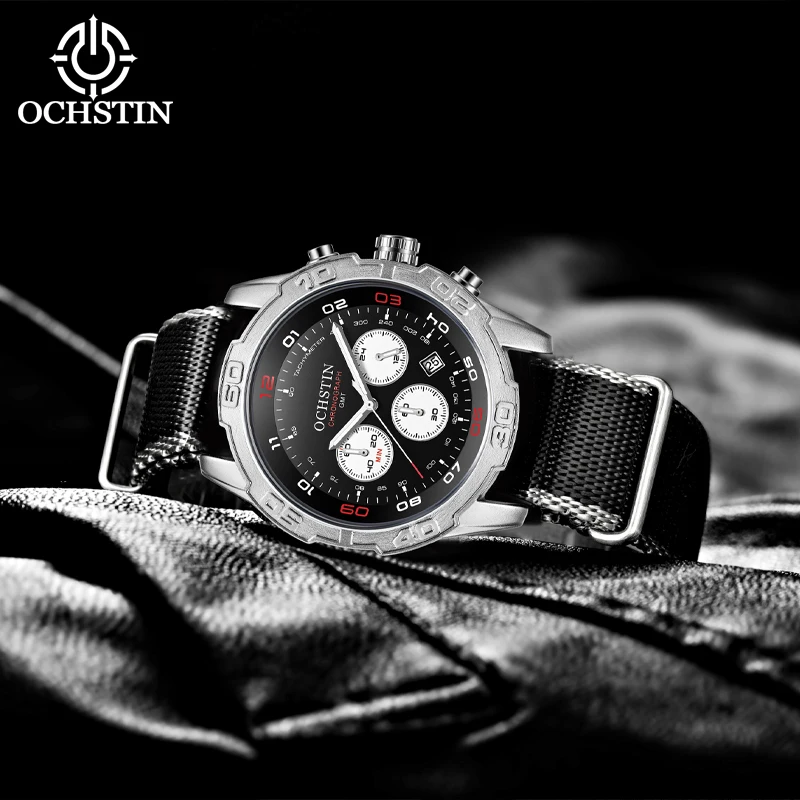 OCHSTIN Creative Nylon Series Multifunctional Quartz Movement Hot Model 2024 Sport Street Men's Quartz Watch Wristwatch