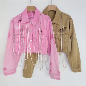 acka fringe loose jacket Shiny Pink Jacket - AliExpress