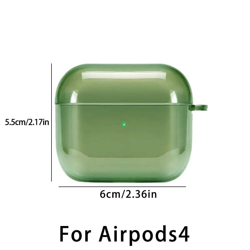 حافظة سماعة أذن شفافة وطازجة باللون الأخضر لأجهزة Apple AirPods 4 3 2 1 حافظات سماعات الأذن لأجهزة AirPods Pro 2 Pro غطاء حماية ناعم