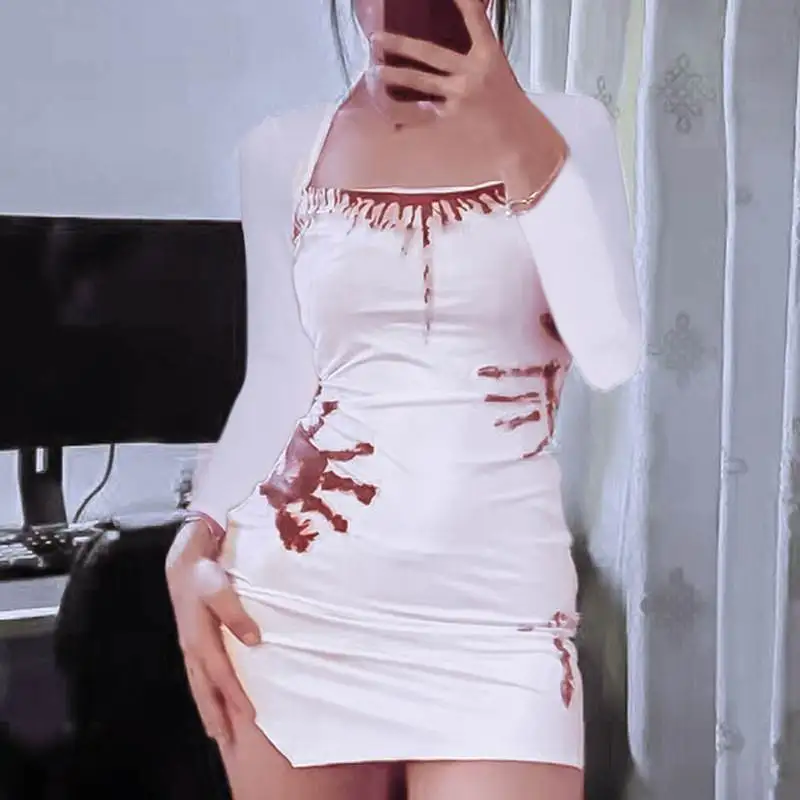 Pinkbomb Spicy Girl loween Ne حزام معلق Dr Palm Print Bal Slim Fit But Covering ملهى ليلي Dr