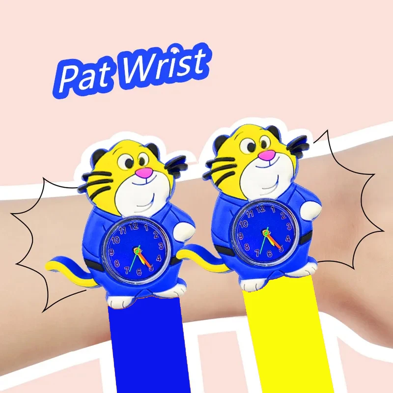 Montre tigre pour enfants, cadeaux d'anniversaire pour garçons et filles, bracelet de dessin animé, jouets amusants, horloges pour enfants, vente en gros, 10-500