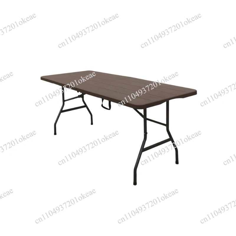1.8 meters imitation wood grain plastic, outdoor portable folding table, indoor and outdoor barbecue