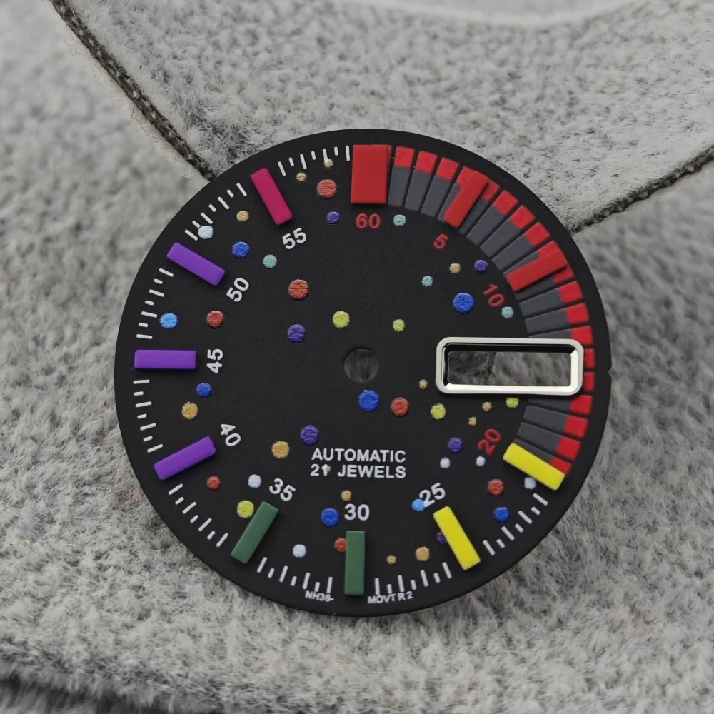 SKHousecase-Montre mécanique avec cadran coloré, surface 4R36, modification de calendrier, taille appropriée, 28.5mm, NH36