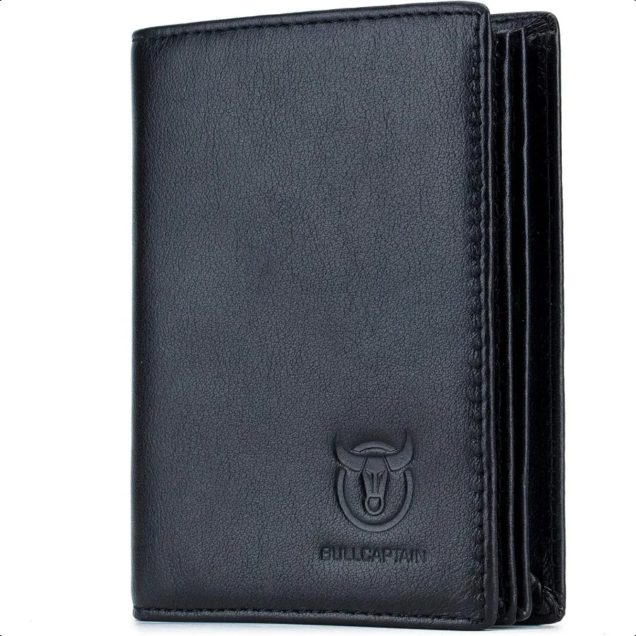 

BULLCAPTAIN Large Capacity Genuine Leather Bifold Wallet Credit Card Holder for Men with 15 Card Slots QB027