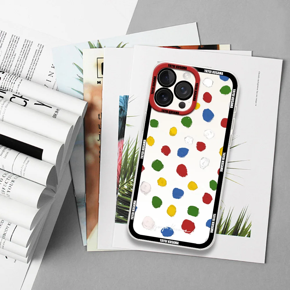 Y-Yayoi K-Kusama A-Art  Phone Case for Samsung S24 S23 S22 S21 A55 A54 A35 FE PLUS ULTRA Transparent Bezel Shell