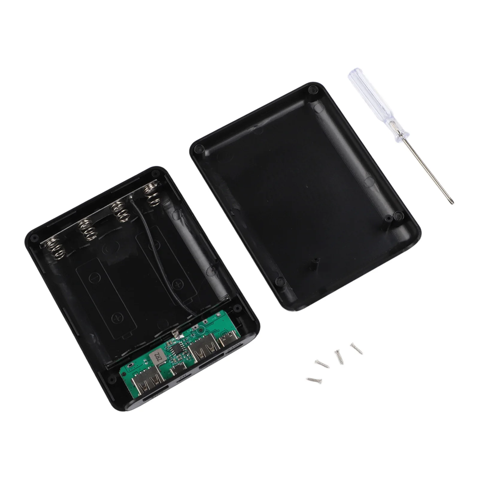 

Индикатор заряда батареи LED, двойной USB-выход, зарядное устройство с двумя USB-выходами, чехол для 4 аккумуляторов, каждая ячейка 1200 мАч, двойной USB 5В 2.4А