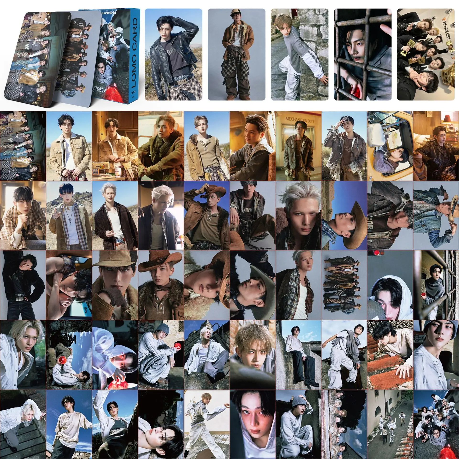 55 Tarjetas Lomo de Doble Cara del Grupo de Chicos ENSK, Nuevo Álbum THE SIN Hoon, Colección de Tarjetas Lomo, Regalos para Fans