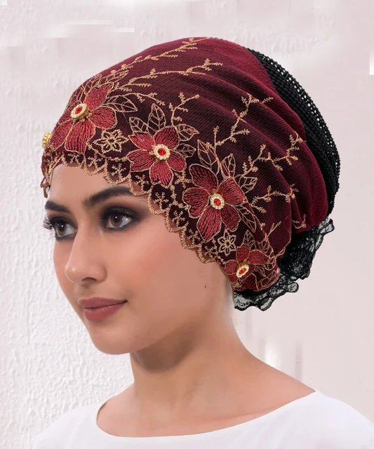 Haft ze strasami kobiety turban na głowę muzułmańska czapka damska rak czapka po chemioterapii afrykańska chusta na głowę Bonnet
