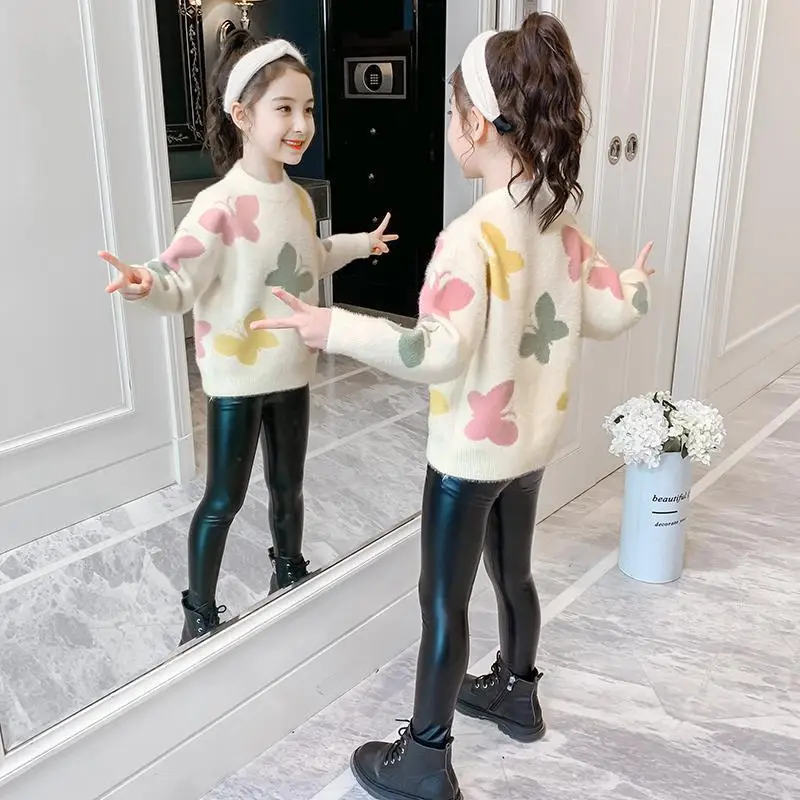 

Girls Sweater Autumn Winter New Children's Fashion Plush Thickened Thread Sweater toddler girl cardigan 4 6 5 8 9 10 11 12 Years