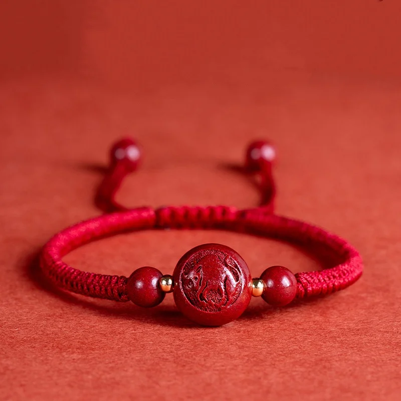 Pulsera de cuerda roja de la suerte del año del caballo 2026 estilo chino 12 pulseras con dijes de animales del zodiaco mujeres hombres buena suerte amuleto regalo de joyería