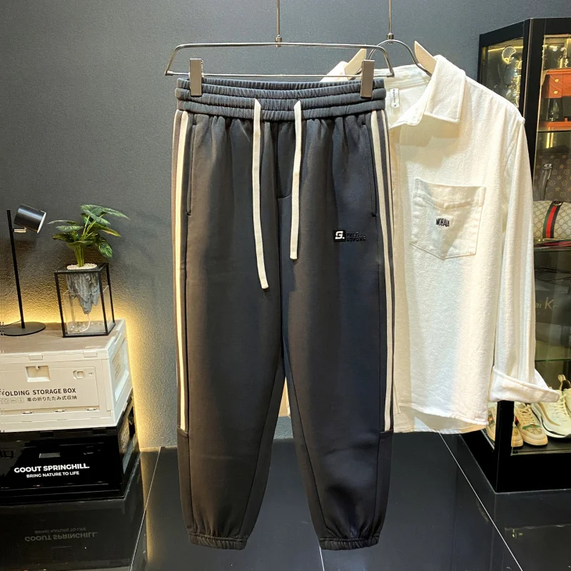 

Autumn2025New Men's Sweatpants Running Sports Pants Casual Knitted Joggers Cuffed Loose Harem Long Pants