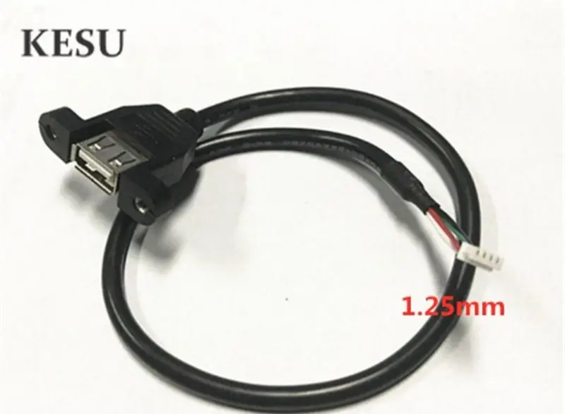 High Quality 30cm Screw hole fixed USB Cable 1.25mm pitch 4-Pin USB Cable Line 4Pin Plug Male USB2.0 Female date cable