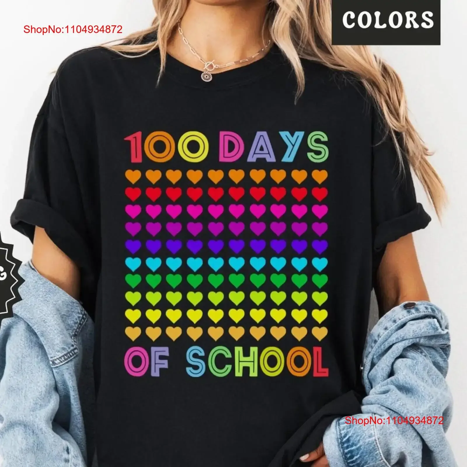 

100 Days of School T Shirt Coquette Happy Celebration 100th Day for Teachers vintage Washed Versatile fashion Comfortable