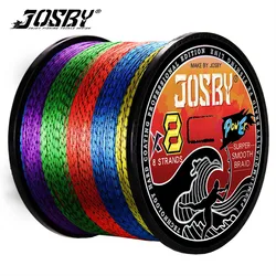 JOSBY 100M 300M 500M 8 Strands Speckled PE Braided Fishing Wire Multifilament Super Strong Line For Freshwater Saltwater Carp