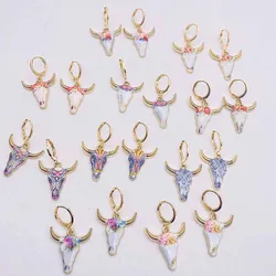 Vintage Ethnic Style Cowhead Alloy Dropping Earrings New Western Denim Collection Earrings for Women Jewelry Fashion