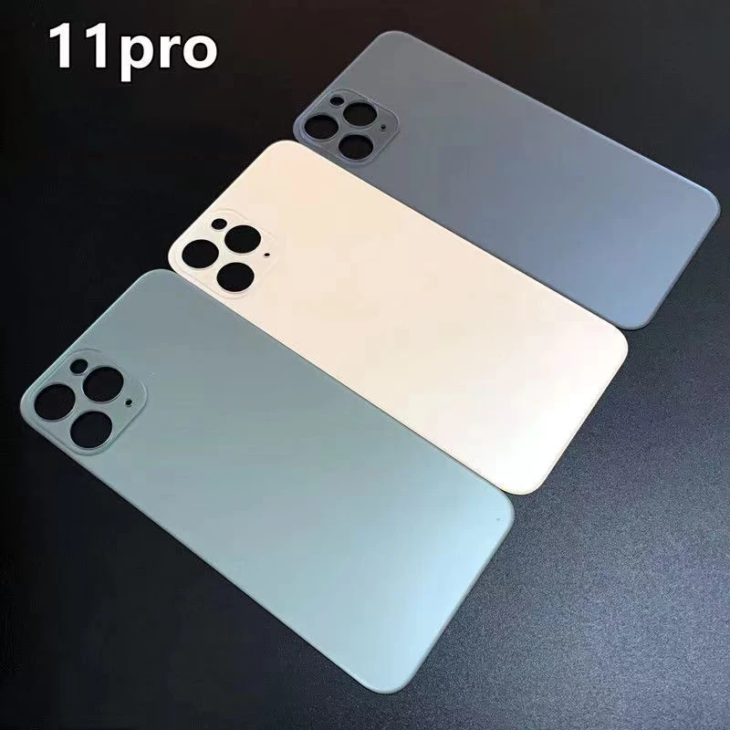 For iPhone 11Pro 11Promax Back Cover Glass+3M Glue Fast Replacement High Quality Housing Battery Cover Big Hole Rear Glass 11PRO