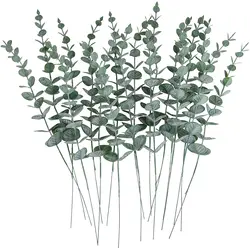 24pcs Eucalyptus Stems Artificial Eucalyptus Leaves Greenery Branches for Wedding Floral Arrangement Farmhouse Home Decoration