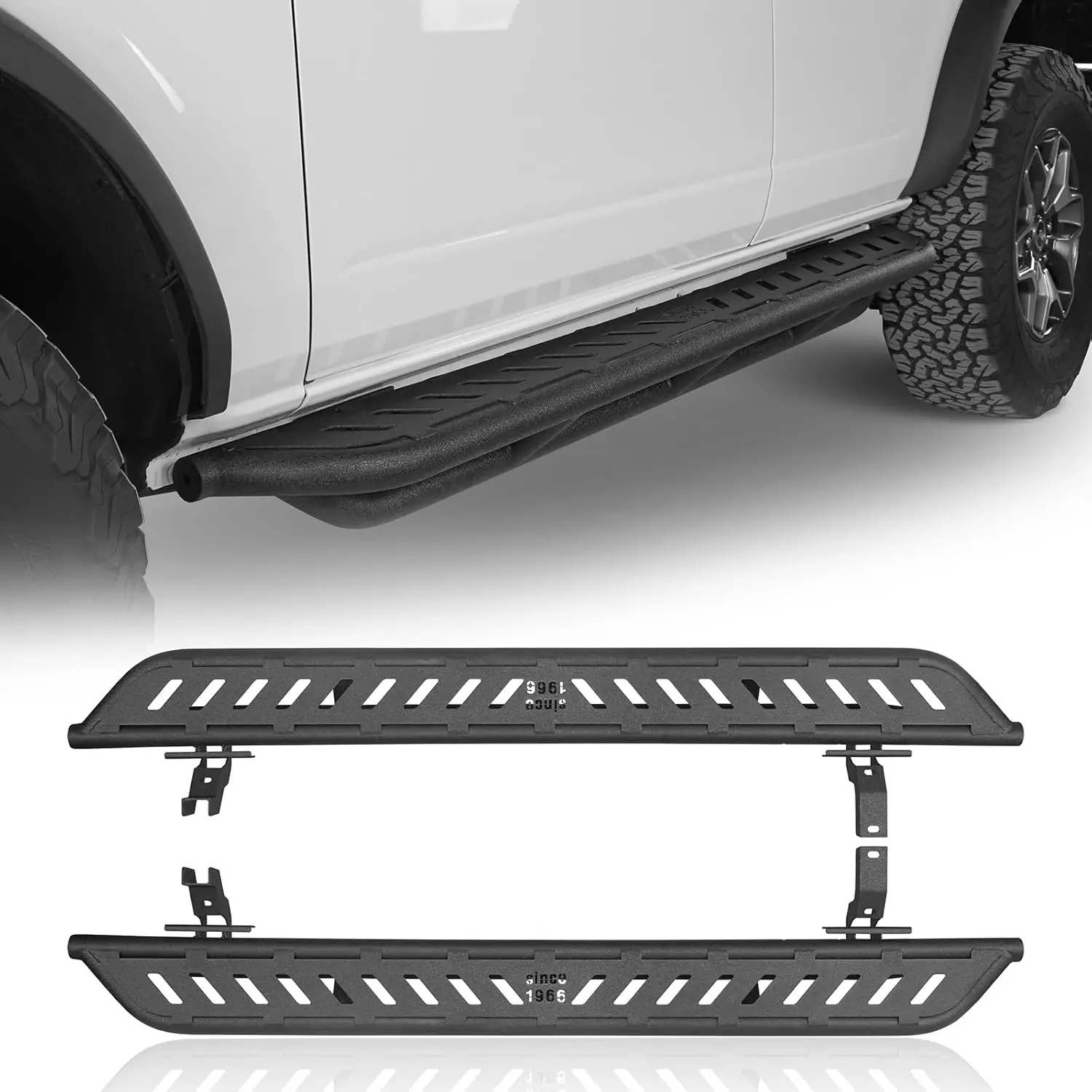 

Подножка с боковыми ступеньками для Ford Bronco 2021 2022 2023 2024 2025 4-дверные прочные стальные направляющие-слайдеры (кроме Bronco Sport)