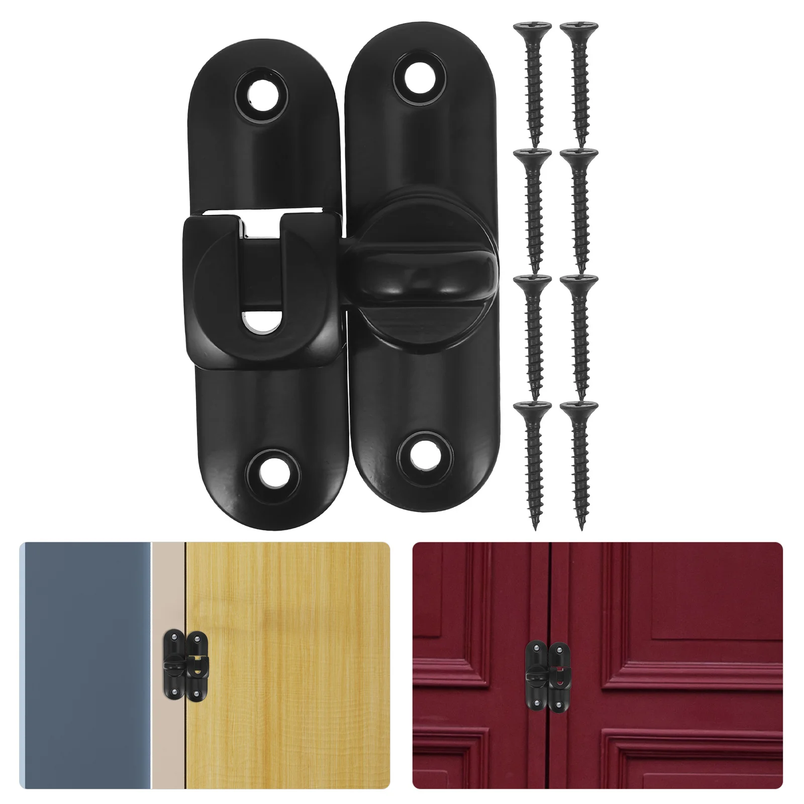 

Door Bolts for Internal Doors Lock Buckle Security Automatic Reinforced Black Stainless Steel Latches