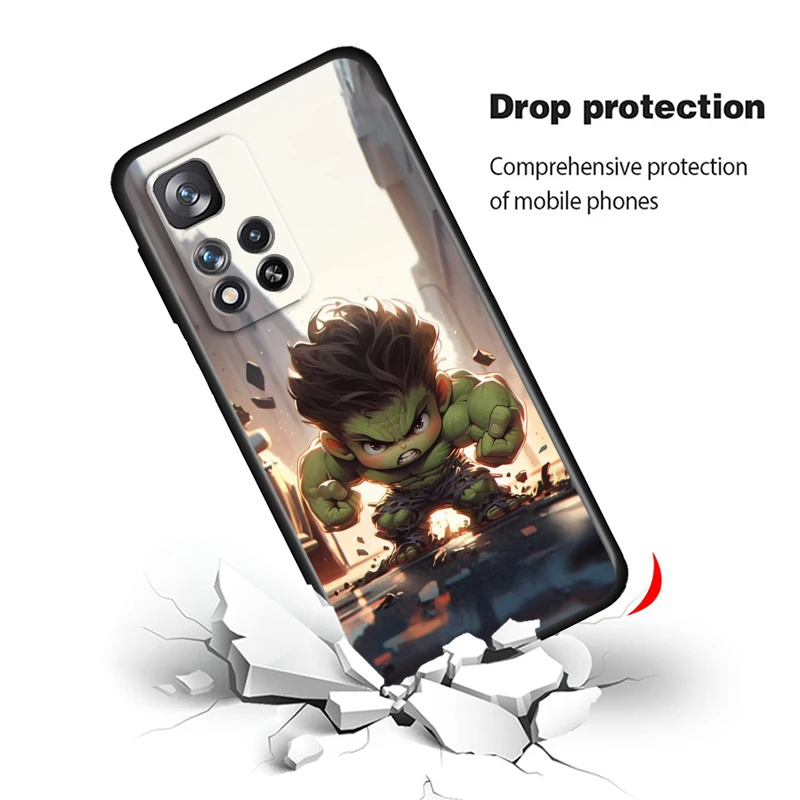 Marvel Cartoon Hero For Xiaomi Redmi Note 12 12S Turbo 11 11T 11S 10 10S 9 8 8T 7 Pro Plus 5G Black Phone Case Cover