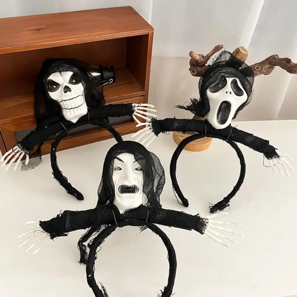 

Luminescence Halloween Hairband Ghost Face Party Props Skeleton Hair Hoop Funny Hair Accessories Scary Cosplay Headwear Children