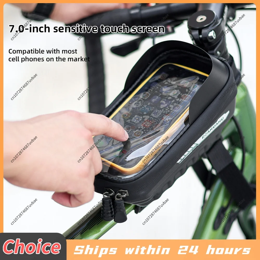 Waterproof Bike Phone Mount Bag EVA Hard Case Top Tube Storage Pouch For MTB And Road Bicycles Cycling Phone Holder Gear