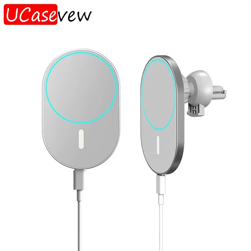 

15W Magnetic Car Wireless Charger for iPhone12 Pro Max 12 Mini Adsorption Intelligent Mobile Phone Charging safe Car Holder Pad