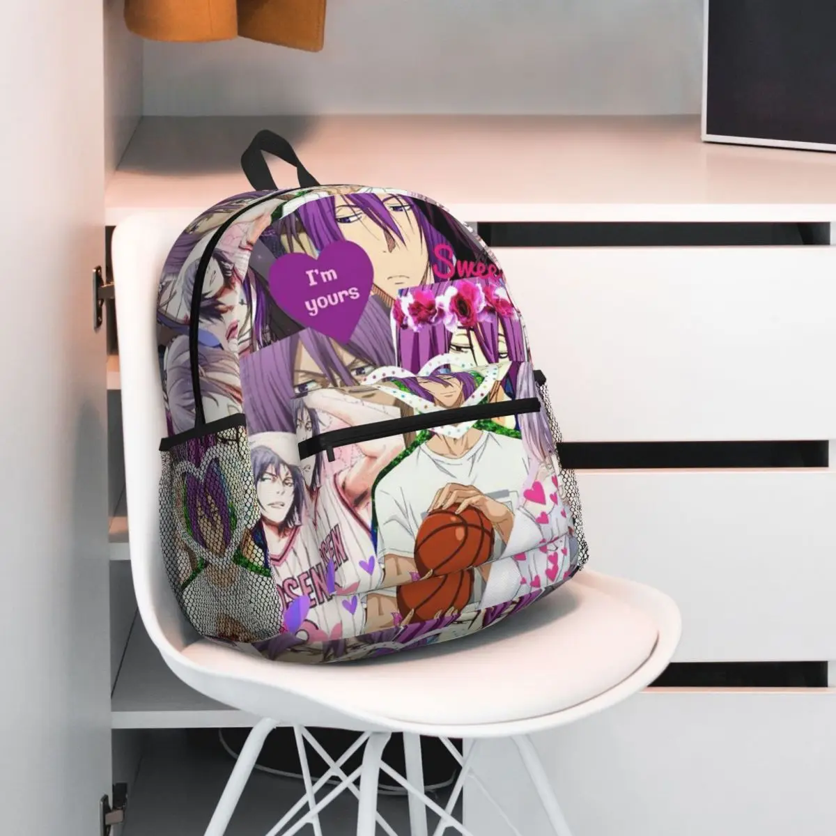 Anime Basketball Kuroko No Basket Murasakibara Atsushi Student Backpack School Bag Daypack for Men Women Bookbag Shoulder Bags