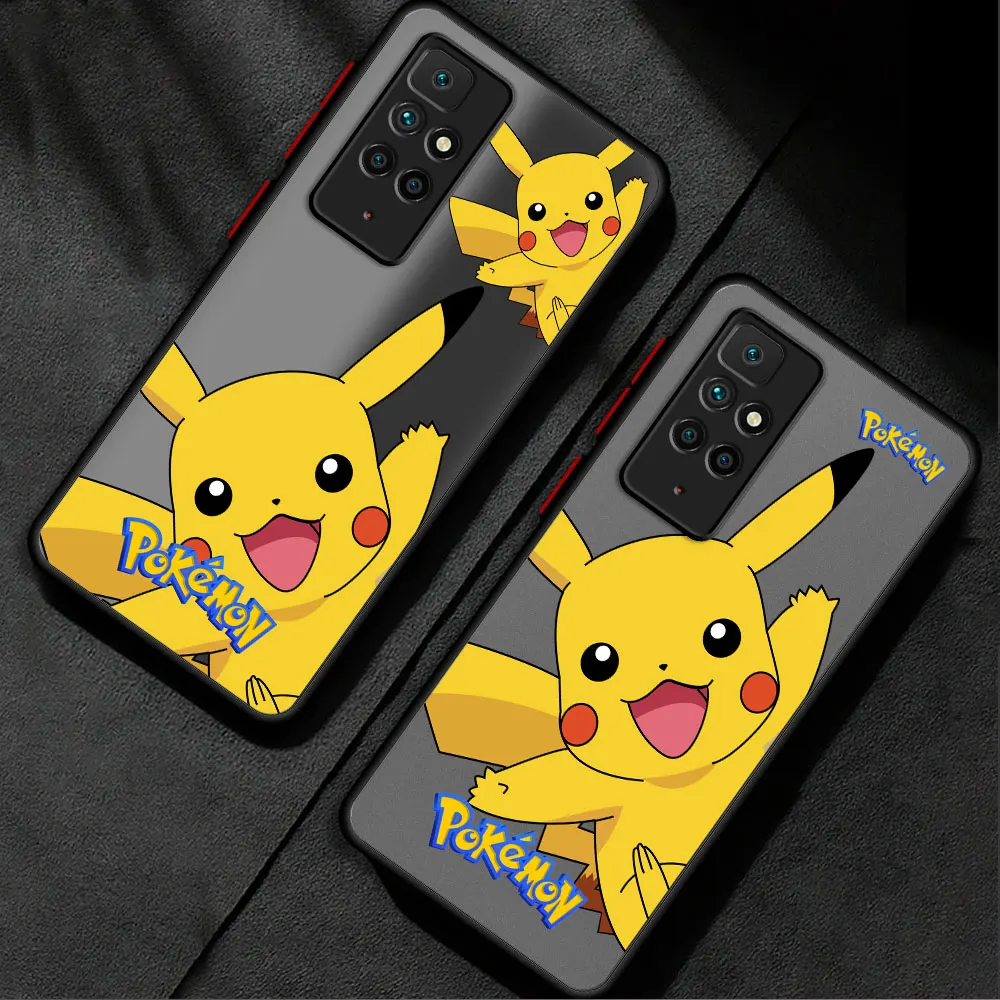 Luksusowe etui na telefon dla Xiaomi Redmi 9C A1 9 A2 12C 10C 10 9A K40 Pro 9T zderzak Pokemon Pikachu kreskówka pokrowiec