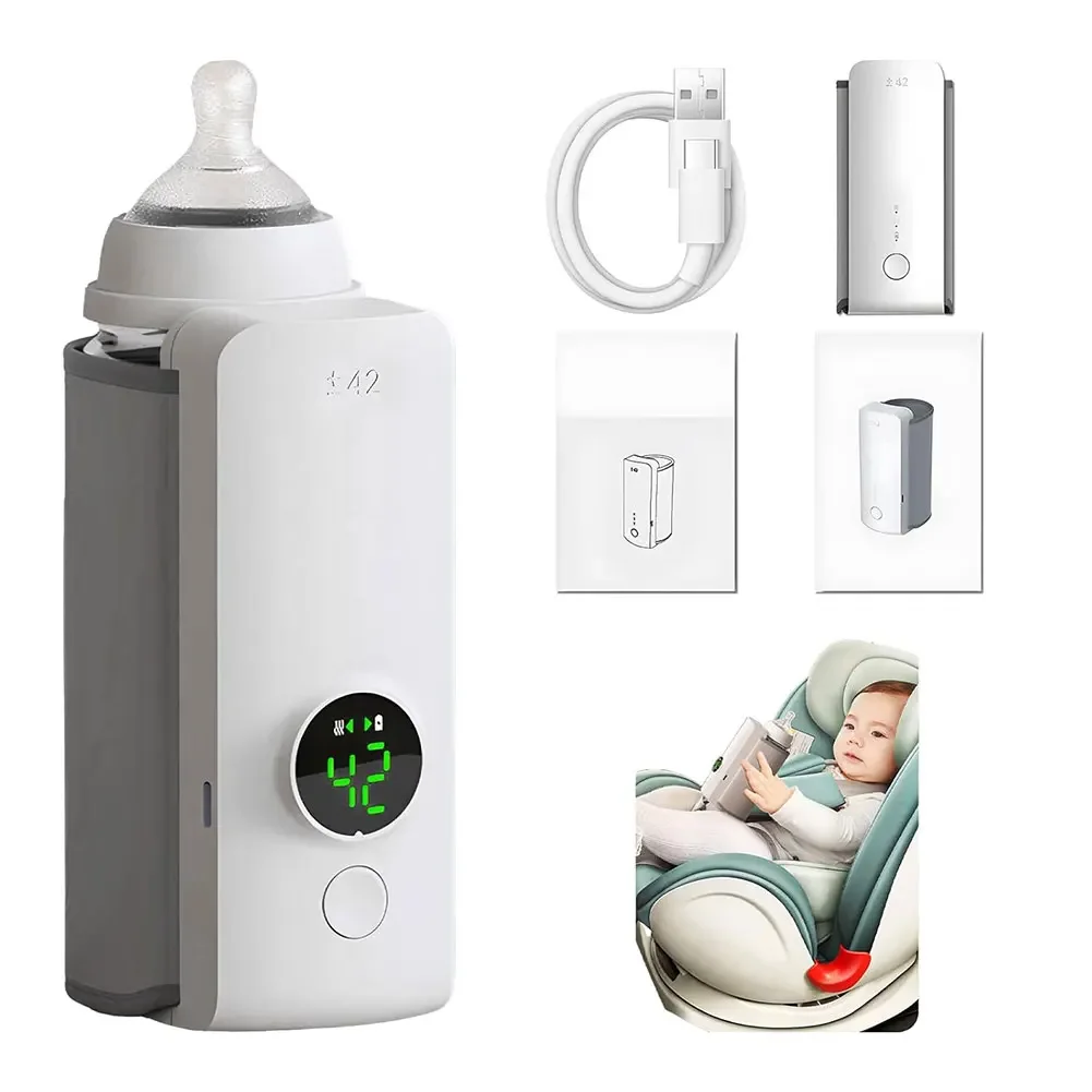 

Portable Bottle Warmer Rechargeable Cordless Milk Warmer Travel Warmer for Comfortable Baby Feeding On The Go