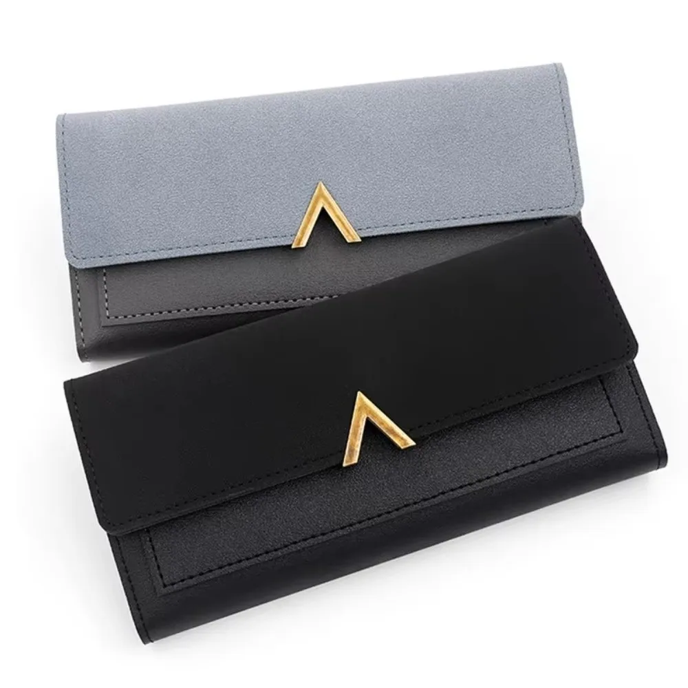 Fashion Accessory PU Wallet Tri-Fold Card Holder Moneybags Multi-card Slot Hasp Closure Coin Purse Women