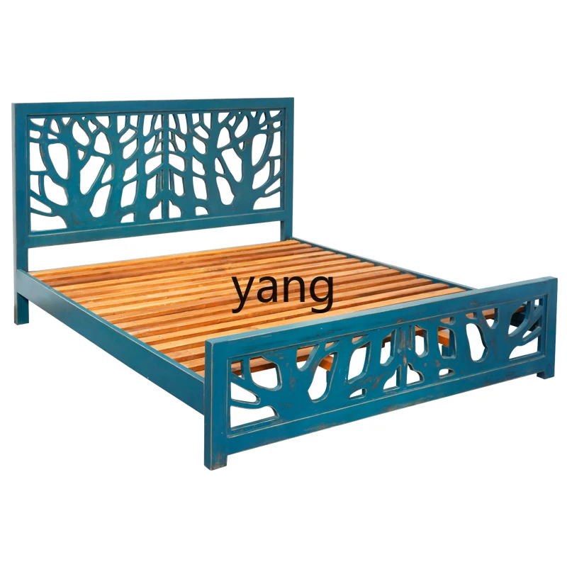 

Lmm Solid Wood Double Bed New Chinese Economy Modern Simple Bedroom