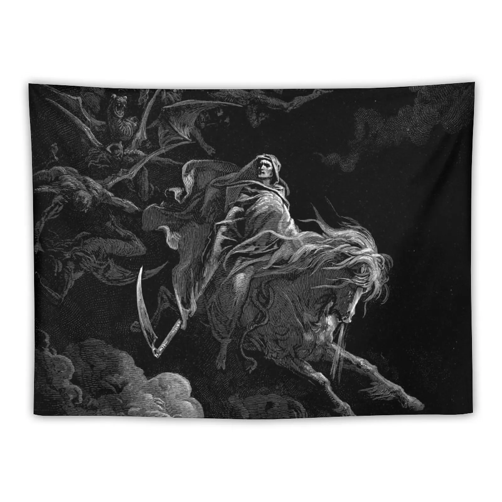 Gustave Dore Death on the Pale Horse Tapestry Home Decorations Decor Home Wall Decor Luxury Living Room Decoration